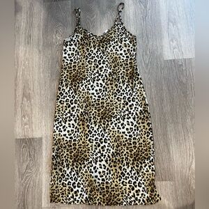 Leopard print silk slip